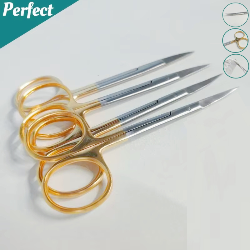 Medical Lab Science - 5PcDental Surgical Scissors Straight/Curved Tip11.5cm Stainless