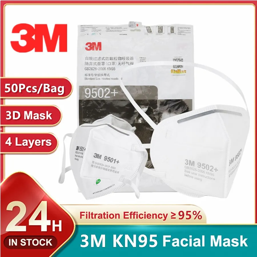 3M KN95 Face Mask 9501+/9502+  - огляд і ціна 3M Mask 9502+