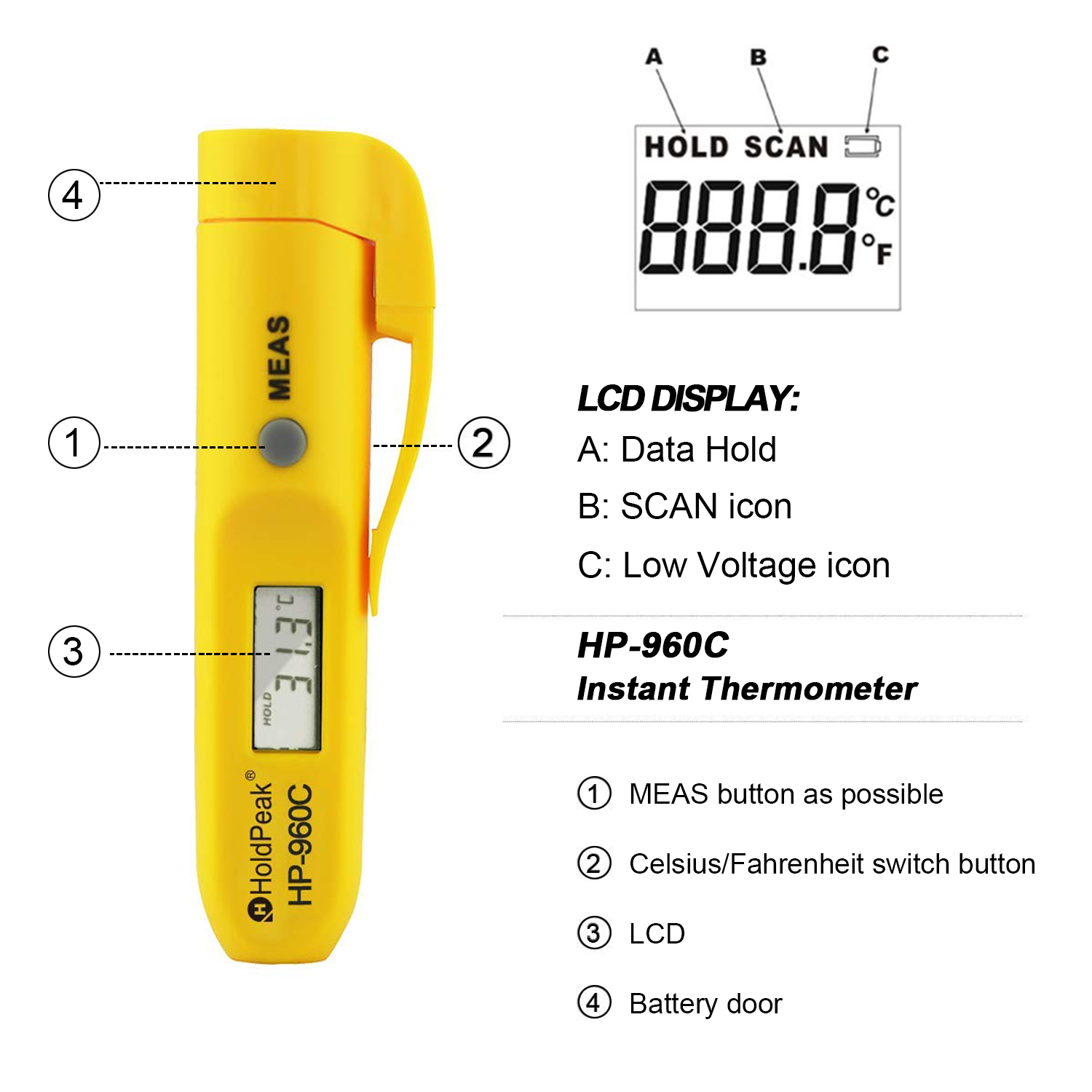 HP-960C Mini Pocket Infrared T - огляд і ціна Digital Thermometer Infrared