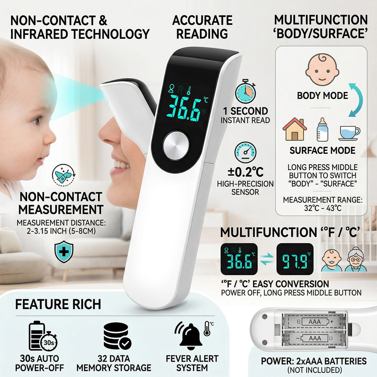Medcial Forehead Thermometer F - огляд і ціна Pulse Oximeter